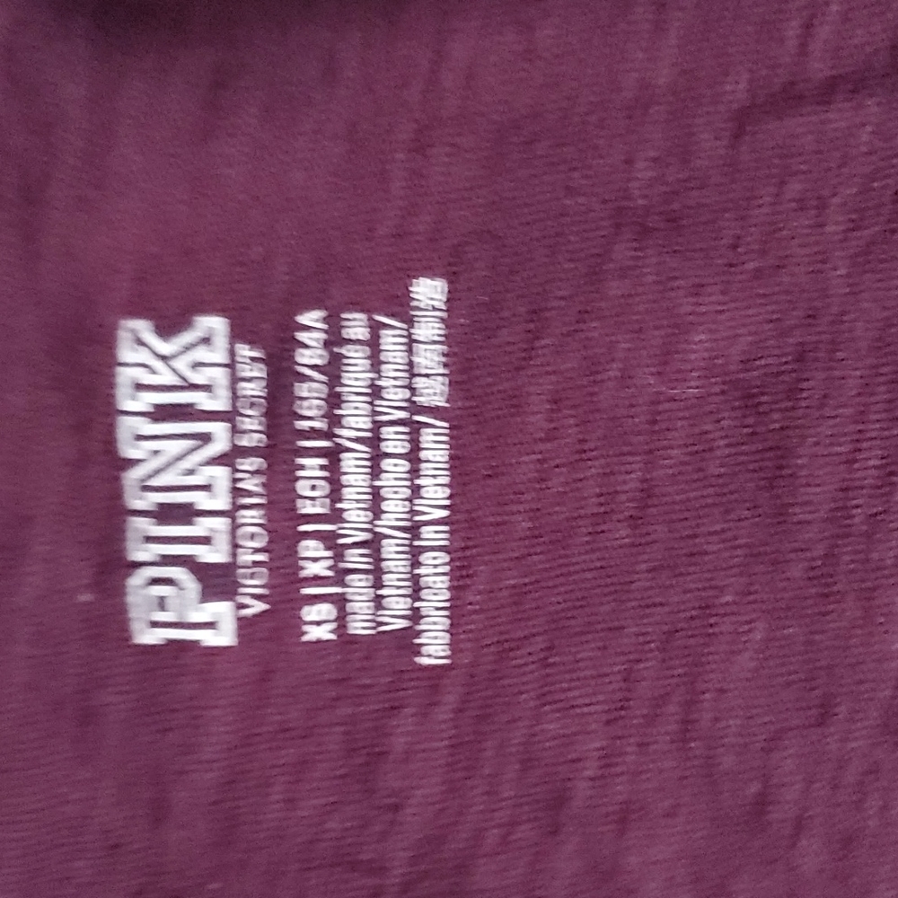 Victoria Secret Pink Maroon *V-neck* Basic Tee - Picture 2 of 5
